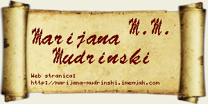 Marijana Mudrinski vizit kartica